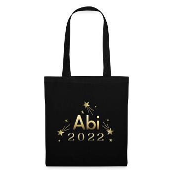 Abitur 20222 Abi 2022 goldene Sterne - Stoffbeutel - Schwarz - Vorne
