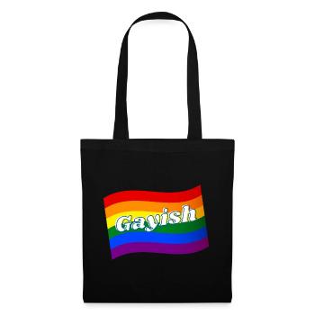 Gayish un peu gay un peu gay drapeau arc-en-ciel LGBTQ - Sac en tissu - noir - Devant