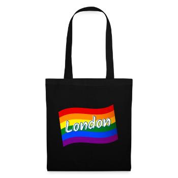Gay Pride Londres Angleterre drapeau arc-en-ciel LGBQ Pride - Sac en tissu - noir - Devant