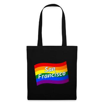 Gay Pride San Francisco drapeau arc-en-ciel LGBT LGBTQ - Sac en tissu - noir - Devant