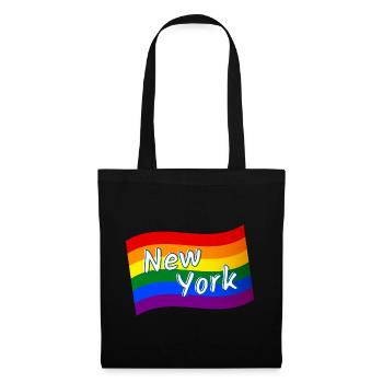 Gay Pride New York drapeau arc-en-ciel LGBT LGBTQ pride - Sac en tissu - noir - Devant