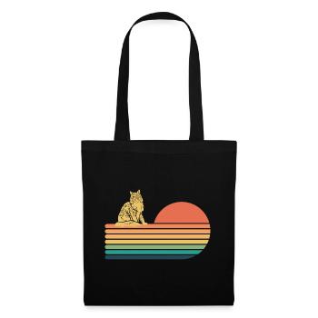 Maine Coon Katze Retro Vintage - Stoffbeutel - Schwarz - Vorne