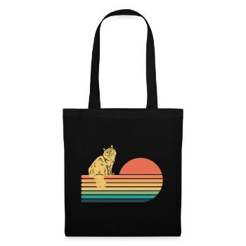 Birma Katze Retro Vintage - Stoffbeutel - Schwarz - Vorne