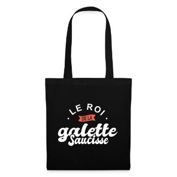roi de la galette saucisse breton bretagne cuisine - Sac en tissu - noir - Devant