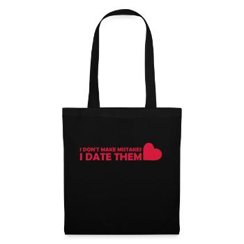 Date Mistakes Zitat Logo - Stoffbeutel - Schwarz - Vorne
