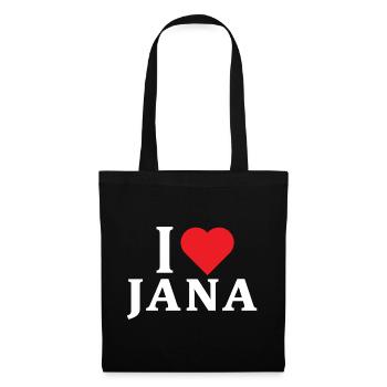 t-shirt J’aime Jana idée cadeau t-shirt - Sac en tissu - noir - Devant
