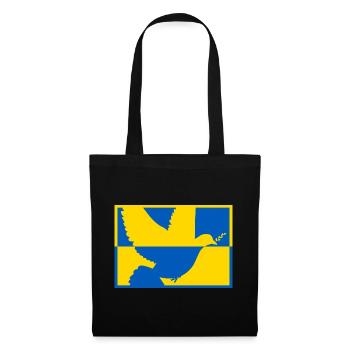 Ukrainische Flagge Friedenstaube - Stoffbeutel - Schwarz - Vorne