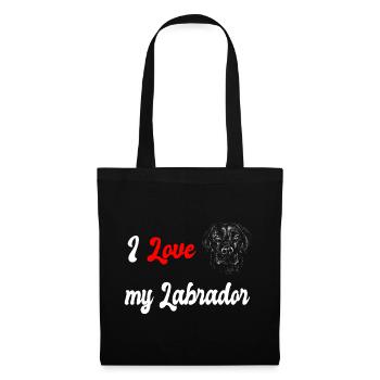 J'adore mon chien Labrador - Sac en tissu - noir - Devant