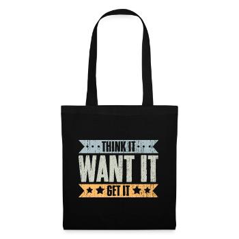 Think It Want It Get It Vintage Life Manifesting - Tote Bag - black - Front