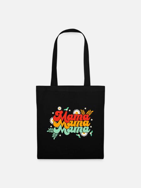 Mom, Mama, Mama Groovy - Stoffbeutel - Schwarz