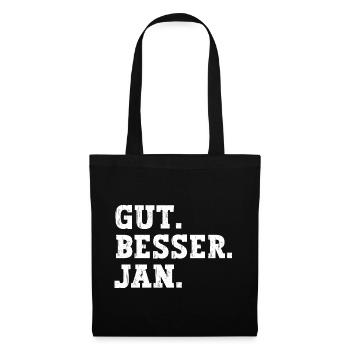 Gut Besser Jan Lustiger Spruch Name Jan - Stoffbeutel - Schwarz - Vorne