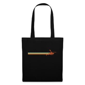 Cadeau Hélicoptère Rétro - Sac en tissu - noir - Devant