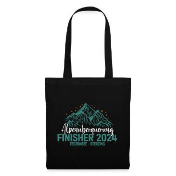Alpenüberquerung 2024 Tegernsee Sterzing Pilgerweg - Stoffbeutel - Schwarz - Vorne