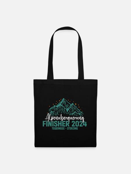 Alpenüberquerung 2024 Tegernsee Sterzing Pilgerweg - Stoffbeutel - Schwarz