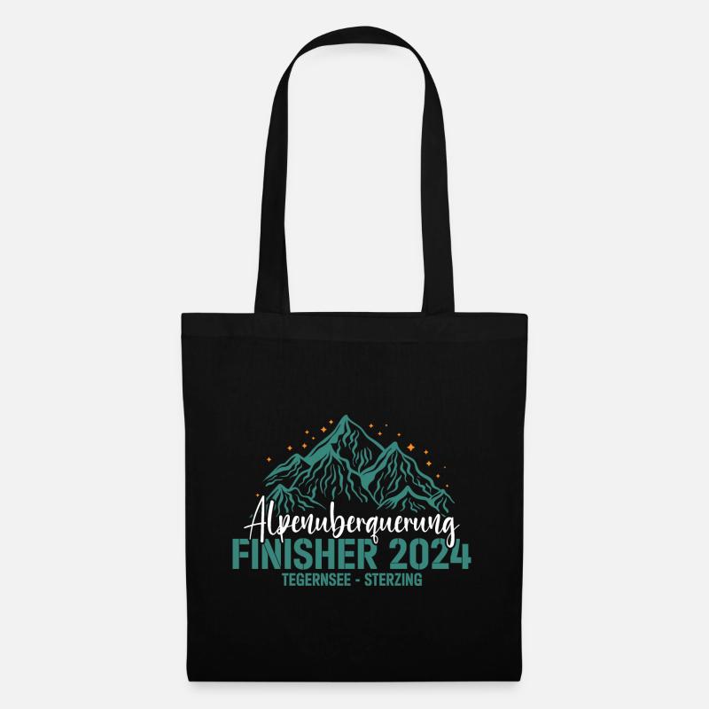 Alpenüberquerung 2024 Tegernsee Sterzing Pilgerweg - Stoffbeutel - Schwarz