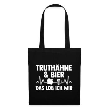 Bier Truthuhn Truthahn - Stoffbeutel - Schwarz - Vorne