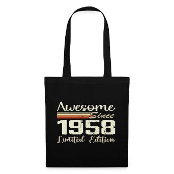 Geburtstag 66 Jahre Jahrgang 1958 Geschenk 1958 - Stoffbeutel - Schwarz - Vorne