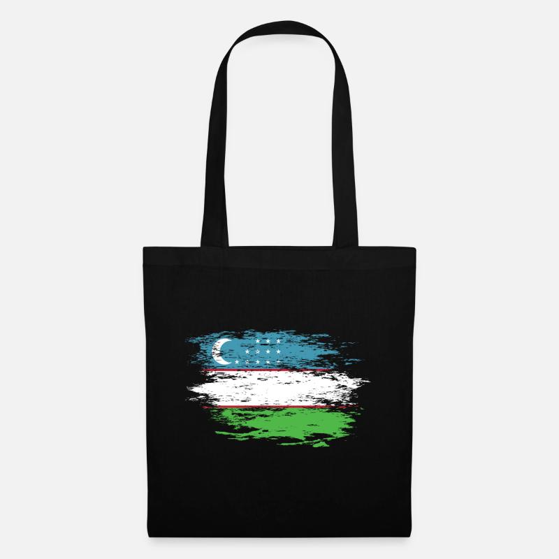 Drapeau de l’Ouzbékistan utilisé - Sac en tissu - noir