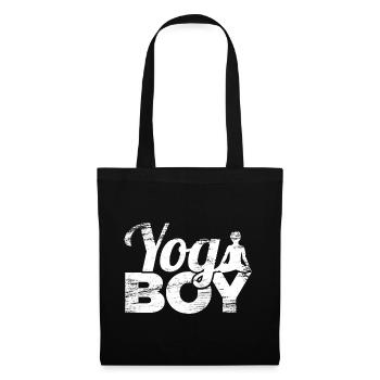 Garçon de yoga - Sac en tissu - noir - Devant