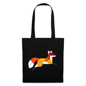 Fuchs – Ruhe und Natur im geometrischen Stil - Stoffbeutel - Schwarz - Vorne