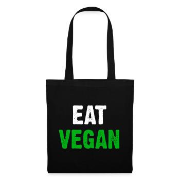 Eat Vegan - Stoffbeutel - Schwarz - Vorne