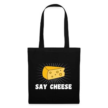 Dites fromage - Sac en tissu - noir - Devant