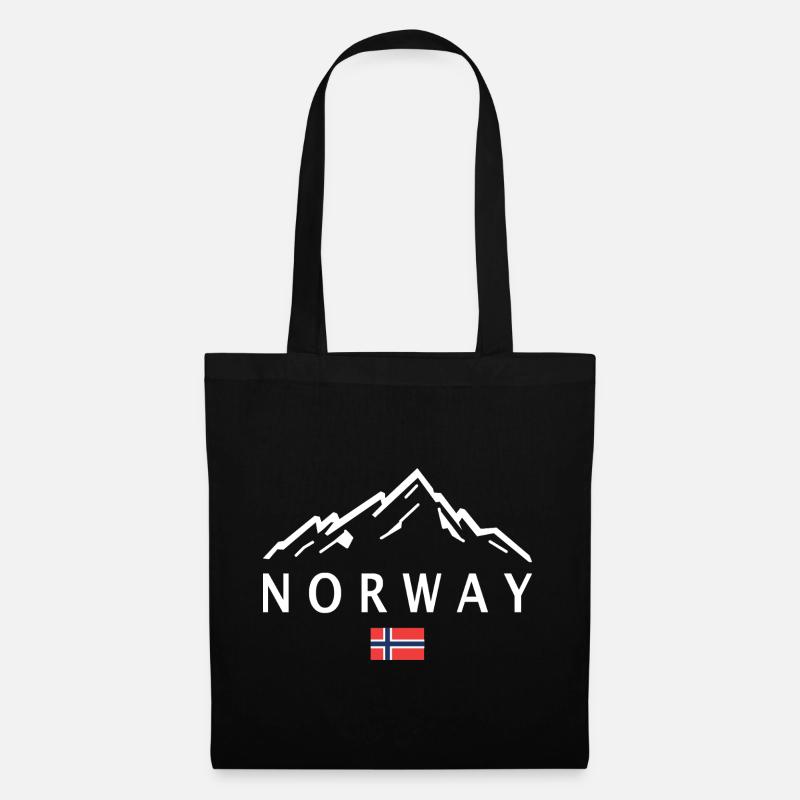 Norwegen Geschenkidee Berge Natur - Stoffbeutel - Schwarz