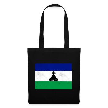 Flagge von Lesotho - Stoffbeutel - Schwarz - Vorne