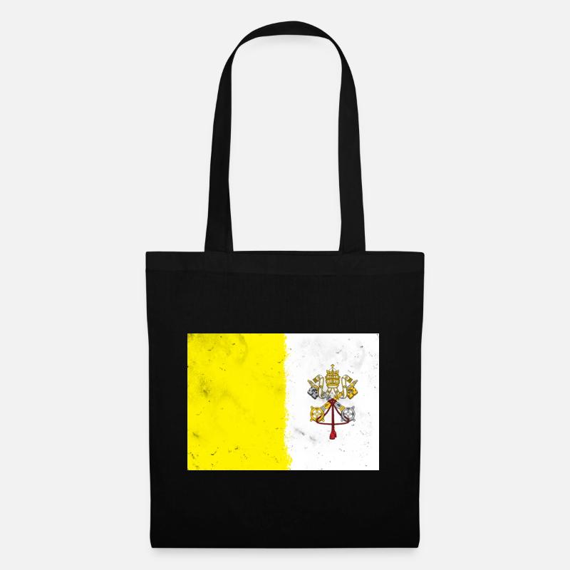 Drapeau du Vatican - Sac en tissu - noir