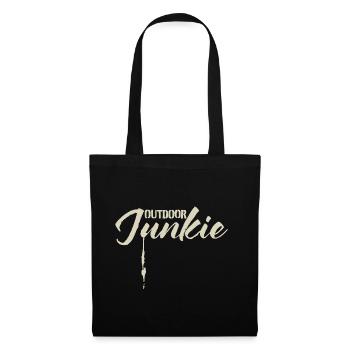 Lettrage aventureux en plein air Junkie - Sac en tissu - noir - Devant
