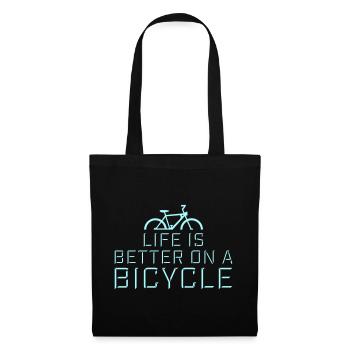 La vie est meilleure à vélo. Cyclisme Sport - Sac en tissu - noir - Devant