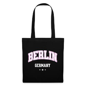Berlin Pink Varsity Allemagne - Sac en tissu - noir - Devant