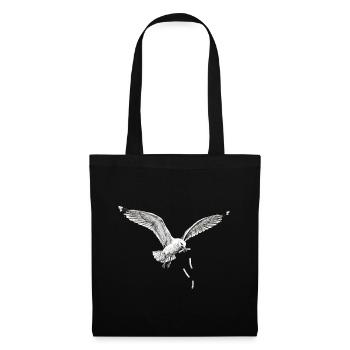 Funny seagull stealing fries on the beach - Tote Bag - black - Front