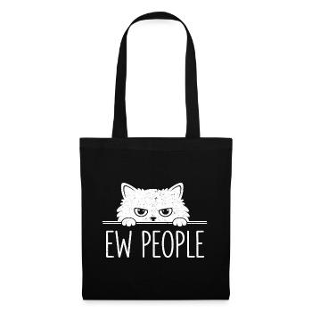 Beurk, les gens, amoureux des chats, humour félin, antisocial. - Sac en tissu - noir - Devant