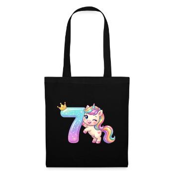J’ai 7 ans de Kawaii Unicorn Girl Anniversaire - Sac en tissu - noir - Devant