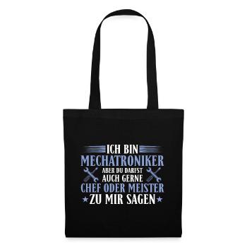 Mechatroniker Chef Meister Autoschrauber Geschenk - Stoffbeutel - Schwarz - Vorne