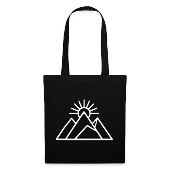Berge Sonne wandern Geschenk  - Stoffbeutel - Schwarz - Vorne