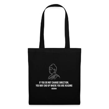 Buddha-Philosophiezitat - Stoffbeutel - Schwarz - Vorne