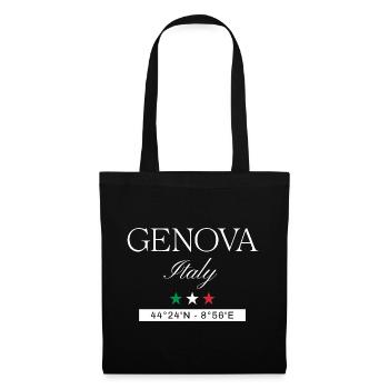 Genua Italien Souvenir – Reise minimalistisch - Stoffbeutel - Schwarz - Vorne