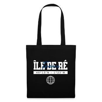 Île de Ré Frankreich Koordinaten Reise Souvenir - Stoffbeutel - Schwarz - Vorne