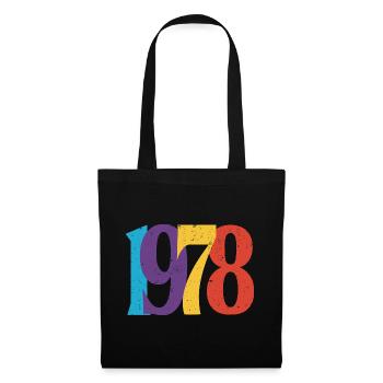 Geboren 1978 Geburtstagsgeschenk Geburtstag 78 - Stoffbeutel - Schwarz - Vorne