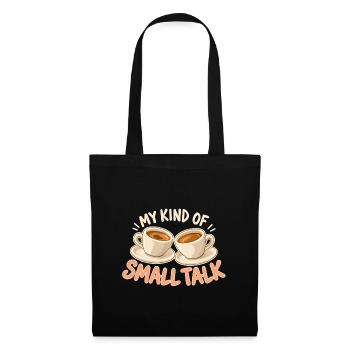 Zwei Espressotassen für die Kaffeerunde - Stoffbeutel - Schwarz - Vorne