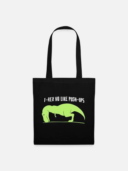 T-Rex no like Push-Ups - Stoffbeutel - Schwarz