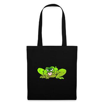 Crapaud tire la langue - Sac en tissu - noir - Devant