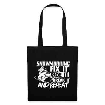 Snowmobiling Fix Ride Break it and Repeat - Stoffbeutel - Schwarz - Vorne