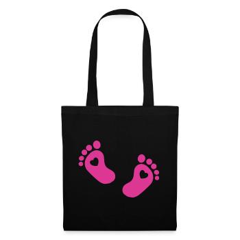 Pieds de bébé Pied de bébé rose - Sac en tissu - noir - Devant