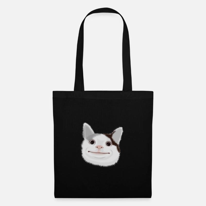 mème chat poli - Sac en tissu - noir