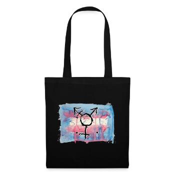 trans flagge transgender trans - Stoffbeutel - Schwarz - Vorne