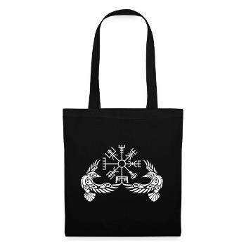 Corbeaux blancs et boussole viking - Sac en tissu - noir - Devant