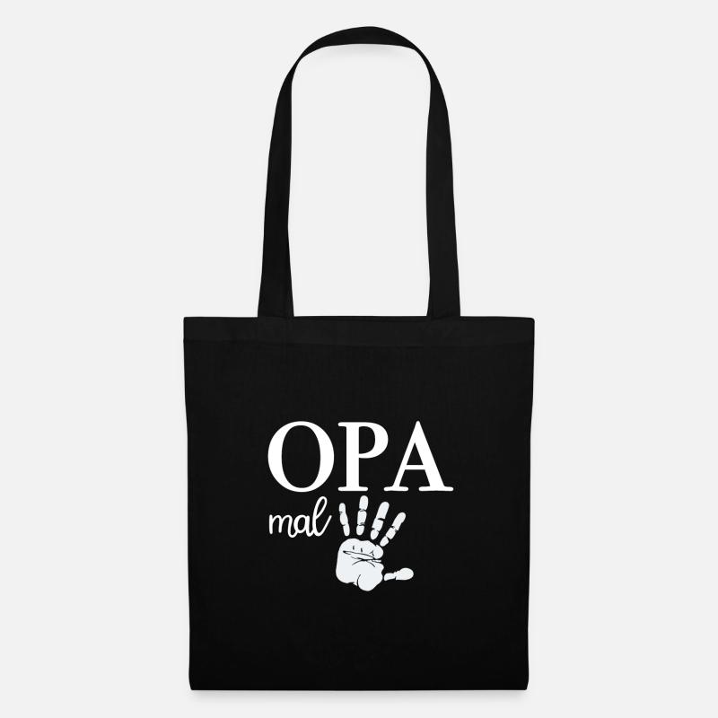 Opa Mal Fünf Großvater - Stoffbeutel - Schwarz